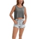 thumbnail image 2 of ATHLECHIC Camisetas Cortas Altas y Bajas para Mujeres Sin Mangas Camiseta Deportiva de Yoga Camisetas Fluidas Ajuste Suelto Camisetas Básicas S Gris, 2 of 5