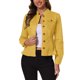 thumbnail image 1 of INSPIRE CHIC Chaquetas de Mezclilla para Mujer Cuello Alto Mangas Largas Chaquetas de Jean Cortas Amarillo S, 1 of 6