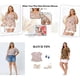 thumbnail image 4 of Agnes Orinda Blusas de Verano Casuales de Talla Grande para Mujer con Estampado Floral, Cuello en V, Manga Corta con Volantes 3X Rosa, 4 of 8