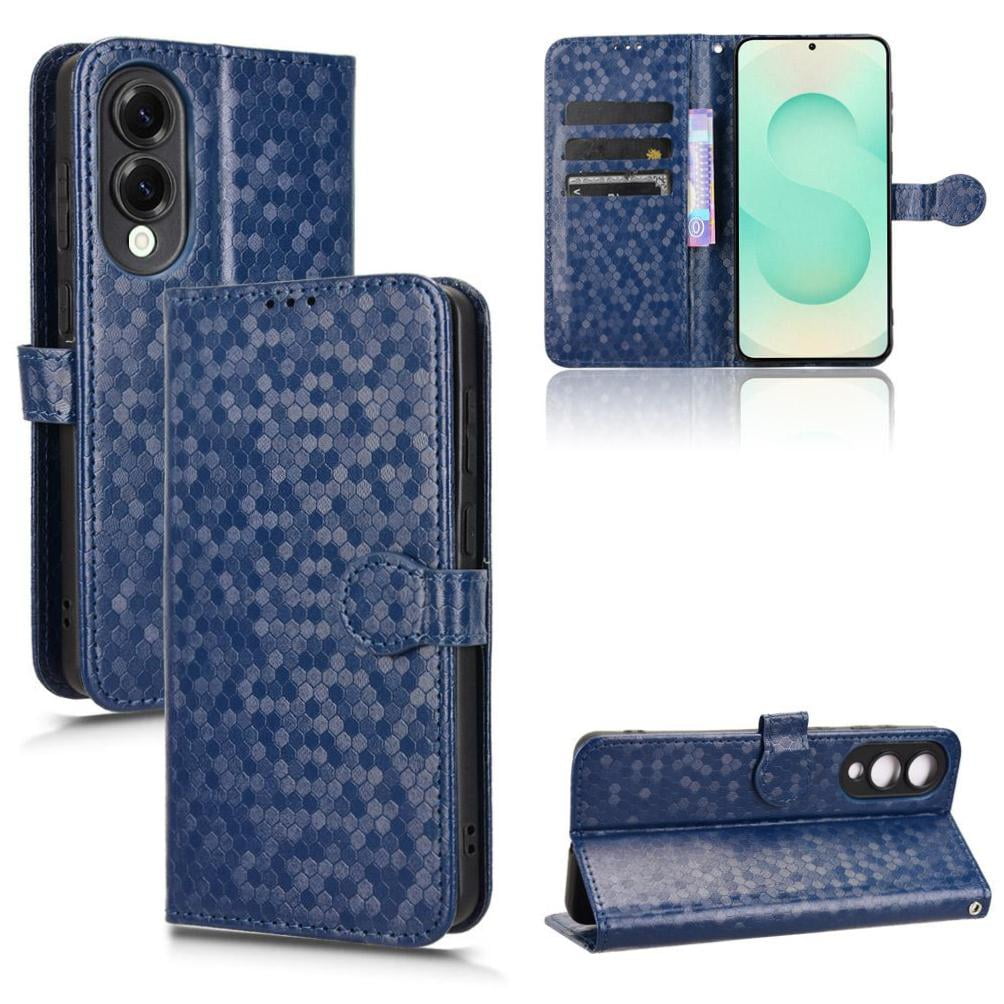 Foxdock - Funda Cartera Lunares Samsung Galaxy S25 Edge Con Tarjetero, Correa Y Soporte Azul