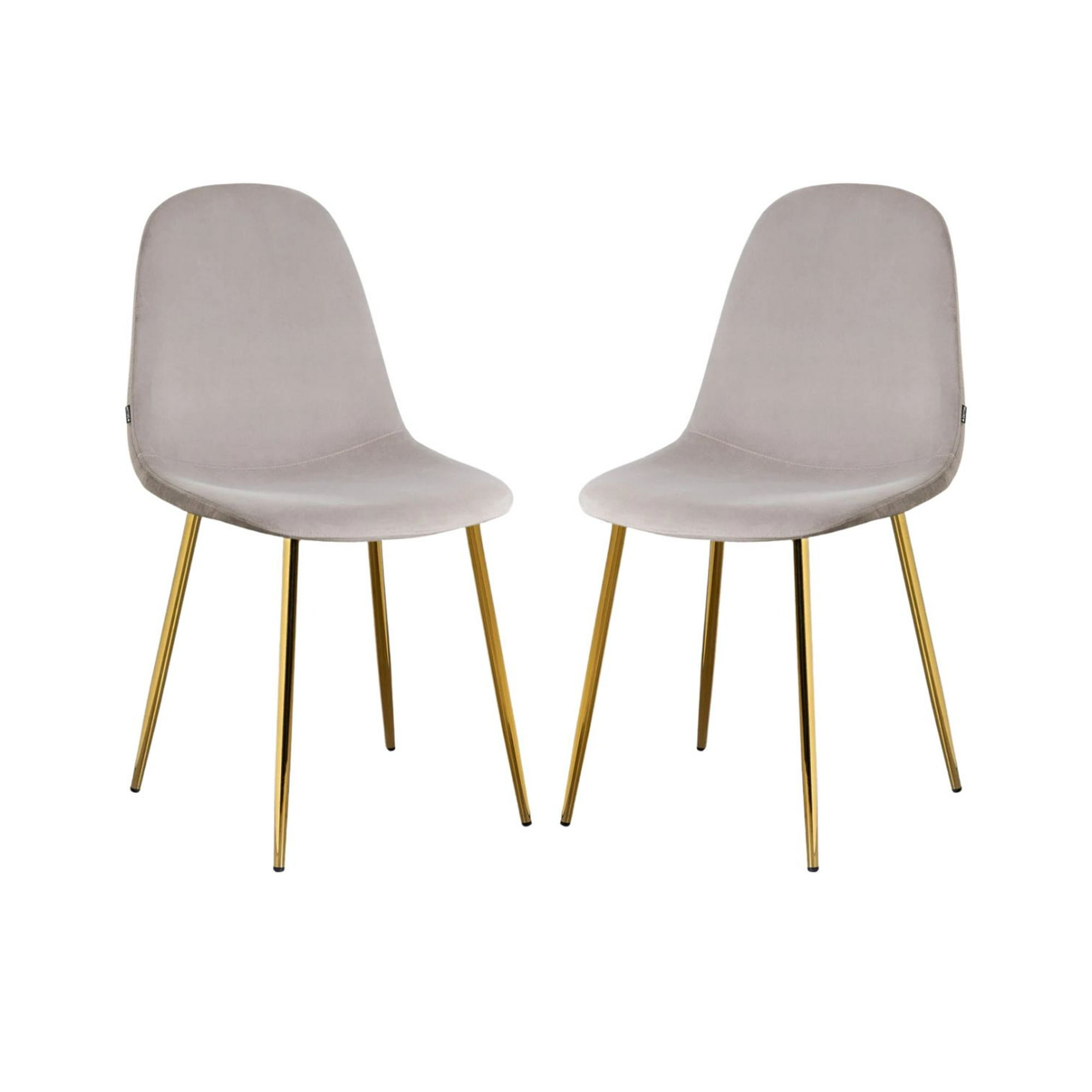 Habita2 Chile - Pack 2 Sillas Trendytop Para Comedor Asiento Felpa Estructura Dorada - Gris