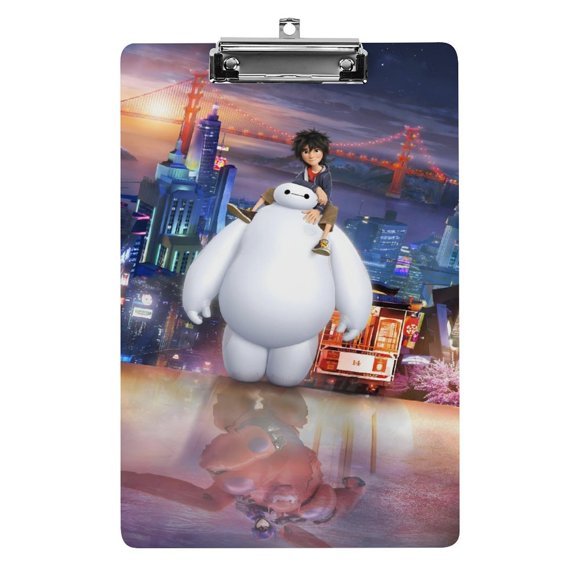 Baymax: Grandes Héroes Portapapeles de acrílico A4, tamaño carta estándar, carpeta con clip 31.8x 21.5CM para estudiantes, profesores y oficina