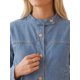 thumbnail image 5 of INSPIRE CHIC Chaqueta de Mezclilla para Mujer Casual de Mangas Largas Lavada con Botones Cuello Redondo Chaquetas de Jean Azul Claro Medio, 5 of 6