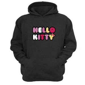 Genérico - Polerón Canguro Gatita Kitty Gris Oscuro Talla Xs Unisex