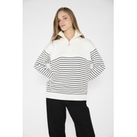 Eclipse - Sweater Rayas Renata Crudo/Negro Crema L