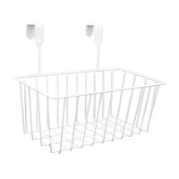 Magideal - Cesta Organizadora Colgante De Metal Para Almacenamiento Cesta De Rejilla Con Ganchos Organizador Para Puerta De Gabinete Apta Para Cocina Baño Despen Blanco