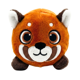 thumbnail image 1 of Peluche Redondo Panda Rojo Ball 9cm Buinzoo, 1 of 2