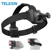 Telesin - 2X1 Arnés Cabeza + Clip Montaje Para Cámara Gopro, Insta360