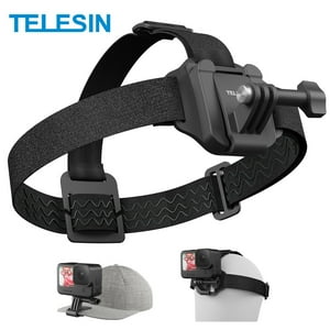 Telesin - 2X1 Arnés Cabeza + Clip Montaje Para Cámara Gopro, Insta360