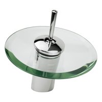 Genérico - Grifo Cascada Mezclador Lavabo Baño Circular Vidrio Lau