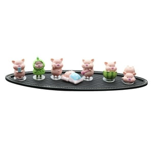 Genérico - Figuras De Cerdo Para Salpicadero De Coche, Decoración Para Dormitorio, Armario De Escritorio Con Estera, 7 Uds.