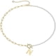 thumbnail image 1 of Collar HESHPAWS Gold Initial Pearl 14K Gold Plated Paperclip Link Cadena y Colgante Inicial A-Z, 1 of 3