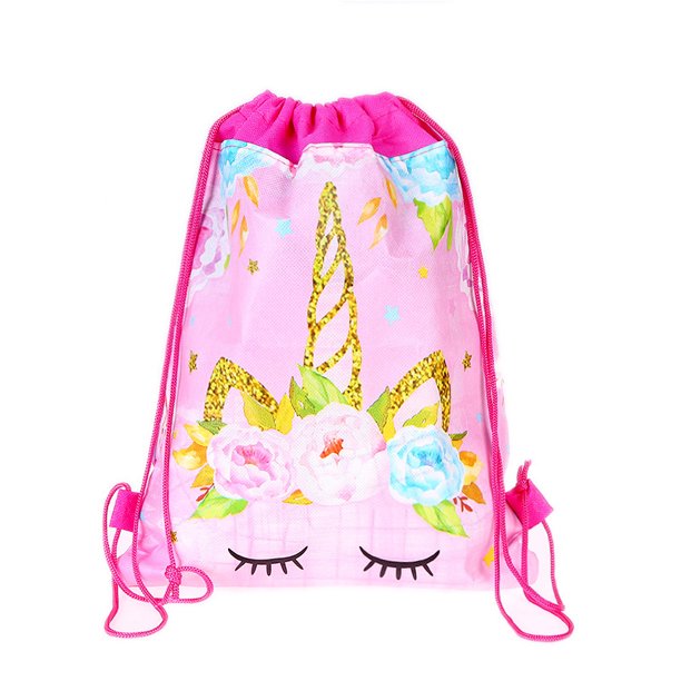 1PCS Non-Woven Bag Cartoon Draw String Bag Girls Travel Storage Package School Backpacks Children Birthday Party