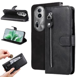 Gangxun - Funda Con Cremallera Para Oppo Reno 11 Pro 5G, Carcasa Cartera De Cuero Pu Con Soporte Y Tarjetero