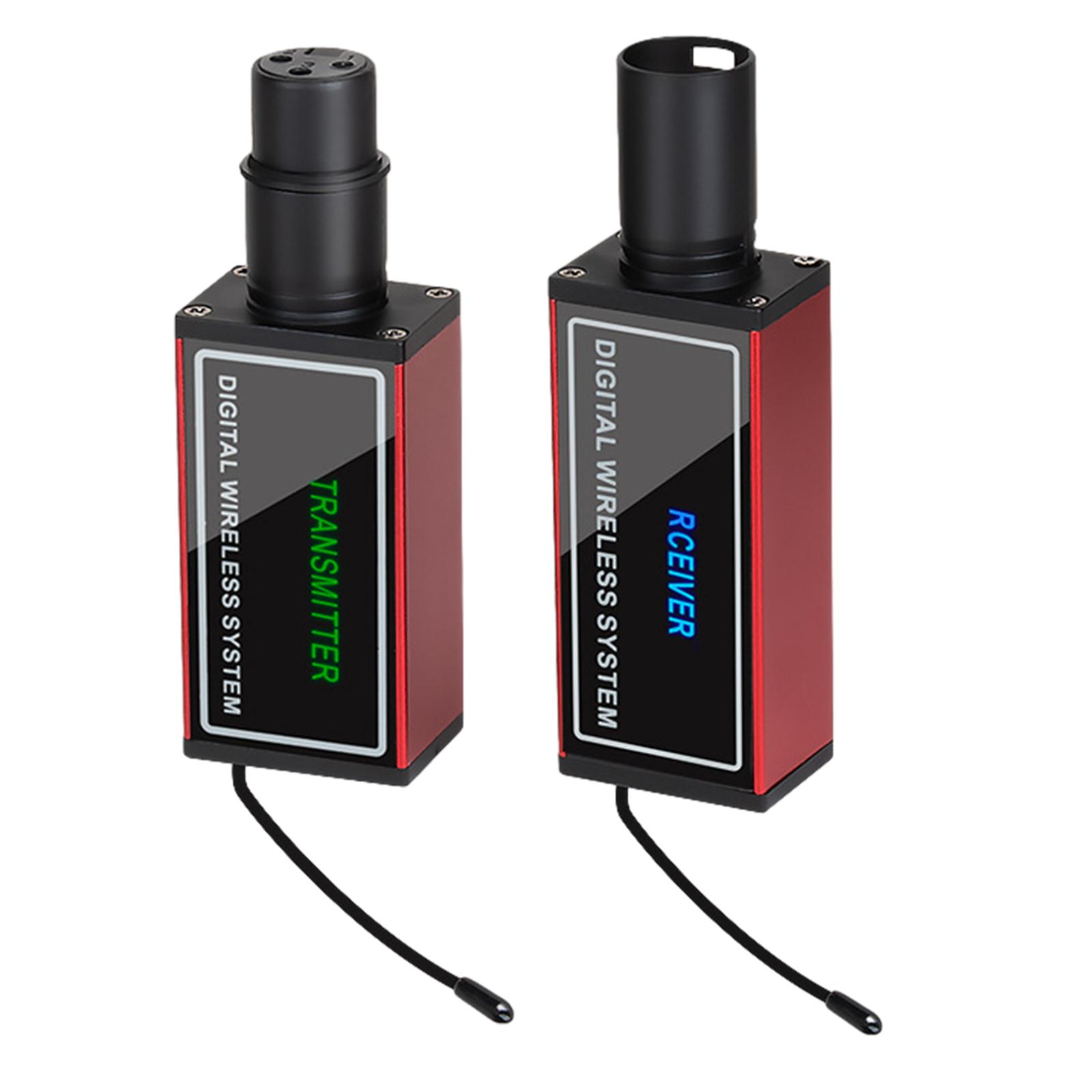 Magideal - Sistema De Micrófono Transmisor Receptor Enchufe En Adaptador De Micrófono Xlr Banda Uhf Profesional Para Mezclador De Audio De Micrófono Condensador Rojo