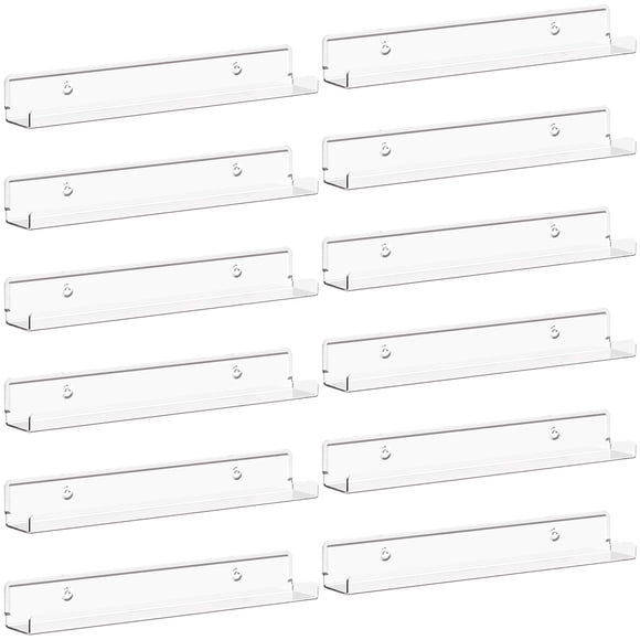Repisa Lifewit Acrílico 30 cm – Pack de 12 unidades Transparentes para Vinilos