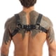 thumbnail image 5 of Arnés de cuero brillante para hombre, arnés de pecho con brazaletes de cuero, cinturón de arnés rojo y negro, correas de hebilla ajustables, arnés de disfraz para fiesta de carnaval, ropa de club, arn, 5 of 6