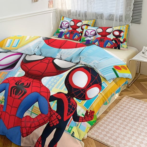 Spiderman Spidey And His Amazing Friends Bedding Sets for Kids Men Women Full Size Comforter Set 3pcs Bedding Set