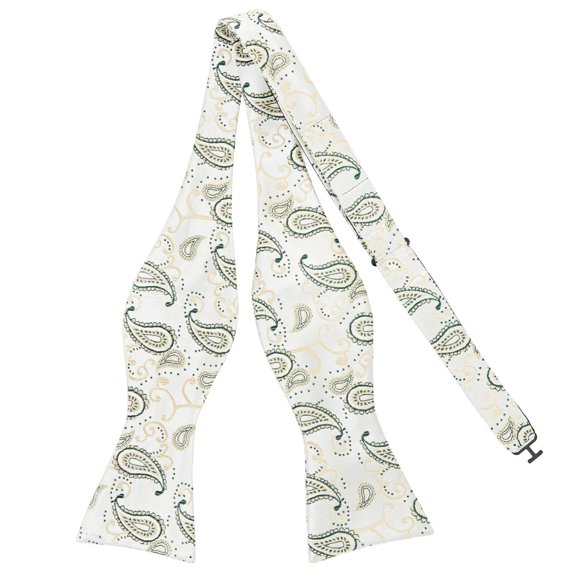 Pajarita PenSee Paisley 98 cm Verde y Beige