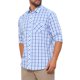 thumbnail image 4 of INSPIRE CHIC Camisa de Vestir de Manga Larga a Cuadros para Hombre Cuello de Punta Botón Camisa a Cuadros L Blanco Azul, 4 of 6