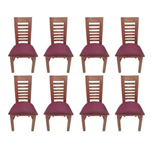 Koliat - Pack 8 Sillas Oporto Caramelo Tapiz Burdeo