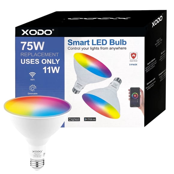 Bombilla Empotrada Xodo Smart Home Wi-Fi PAR38 E26 11W Regulable Paquete de 2