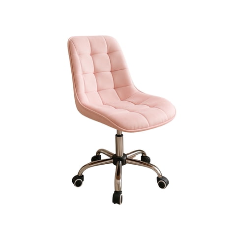 Habita2 Chile - Silla De Escritorio Ergonómica Tapizada En Terciopelo Premium Modelo Oficina Roma - Rosado