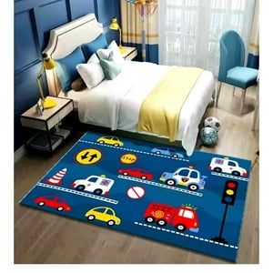 Auckland Outdoor - Alfombra Infantil Autos 80X120 Cm. Dormitorio 3D