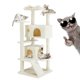 thumbnail image 4 of Cat Tree Tower Simple Deluxe de 54 pulgadas con hamaca y juguete, color beige, 4 of 4