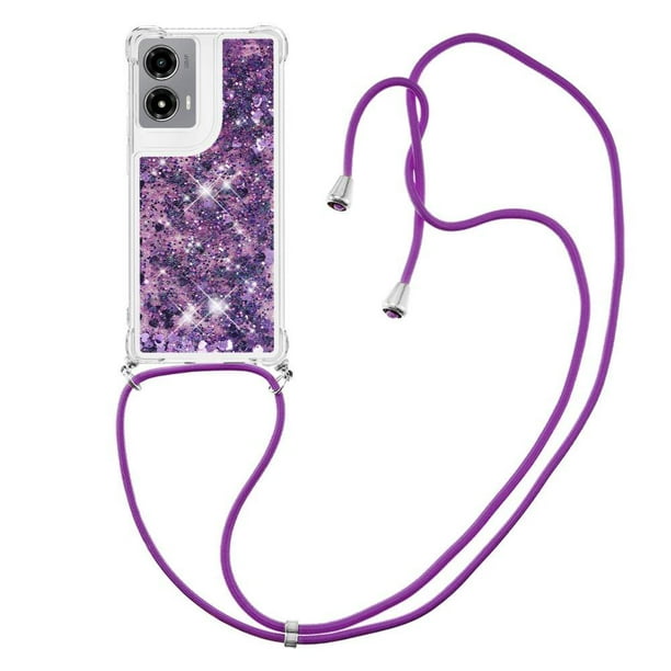 Funda FOXDOCK para Motorola Moto G Stylus 5G 2024 con Cuerda Ajustable, Brillo Líquido, Protección Antigolpes y Lente – Ideal para Regalo