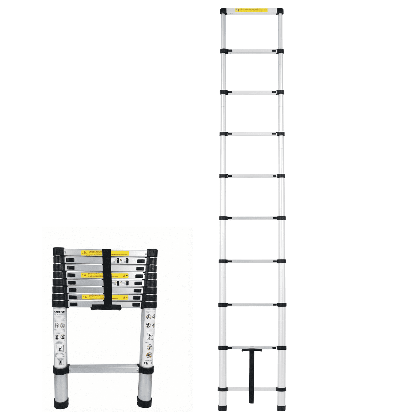 Klac Tools Market - Escalera Telescópica Multiuso De Aluminio Plegable 3,8m