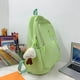 thumbnail image 2 of 1pc Simple Solid Color Backpack With Cute Pendant, Junior High School Schoolbag Large Capacity Travel Backpack, Simple College Students Backpack, 2 of 5