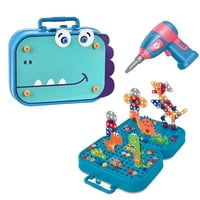 Puzzle - Juego Bloque De Construcción Con Taladro Eléctrico Dino