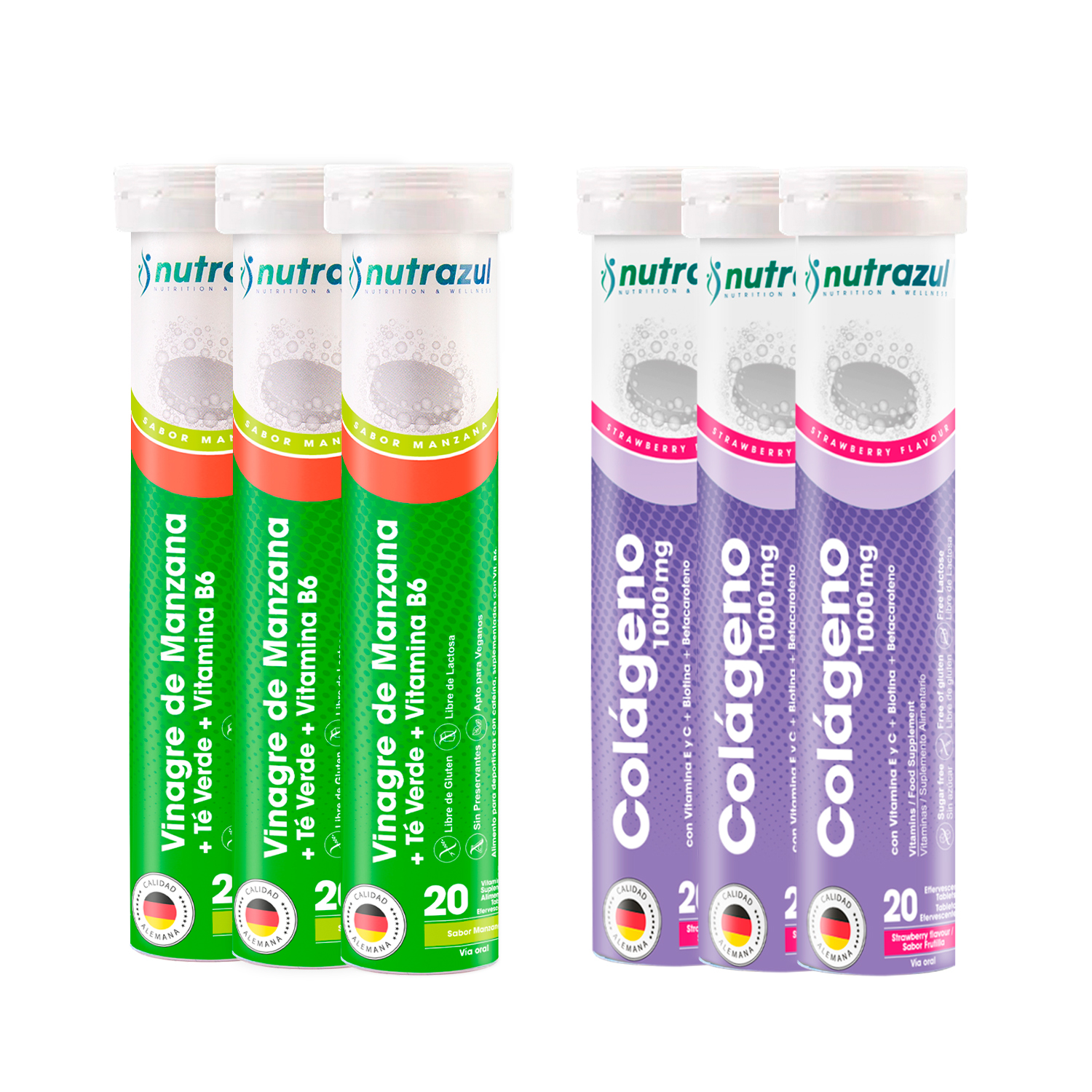 Nutrazul - Vinagre De Manzana +Colageno-Pack 6Re De Man