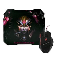 Genérico - Kit Mouse Gamer Mousepad Ergonomico Rojo
