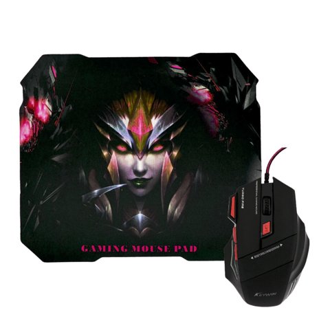 Genérico - Kit Mouse Gamer Mousepad Ergonomico Rojo
