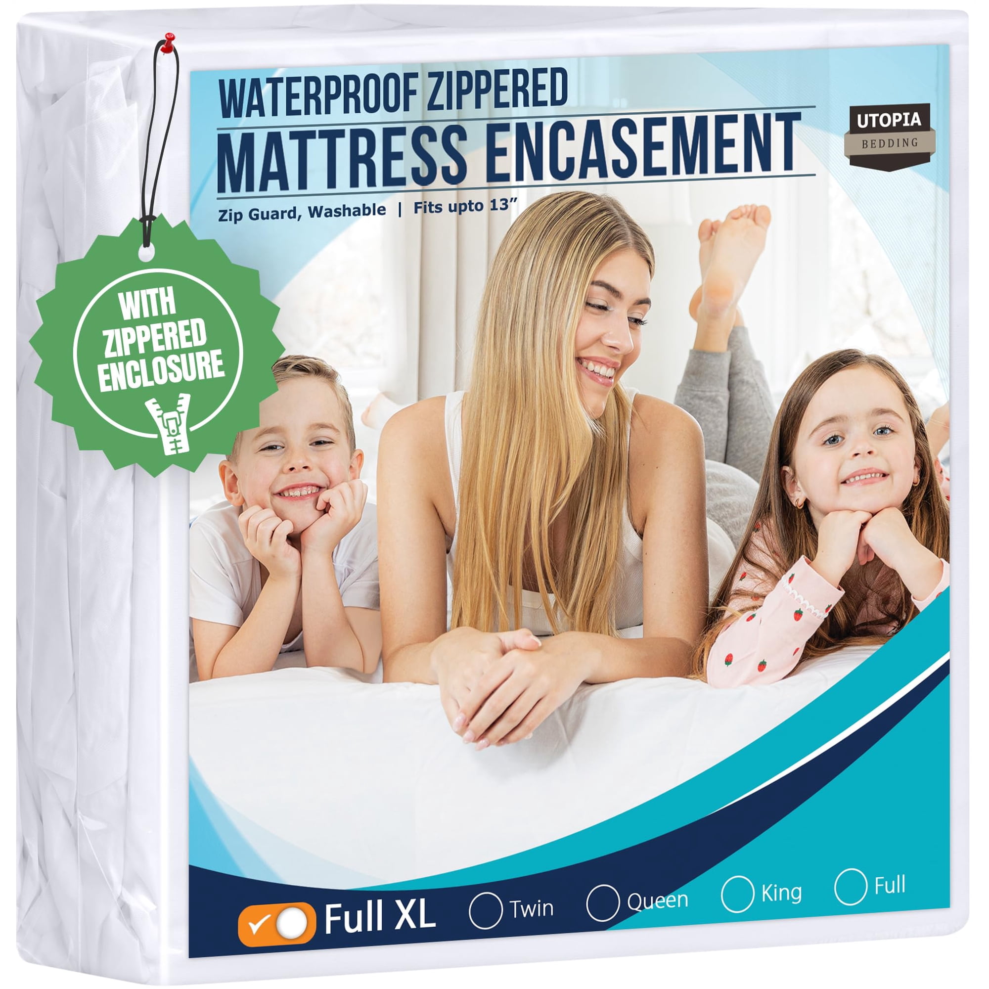 Funda De Colchón Utopia Bedding Full Xl, 137 X 203 X 33 Cm, Impermeable