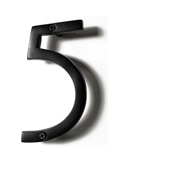 Número de casa NACH de aluminio negro de 15 cm, exterior, 5