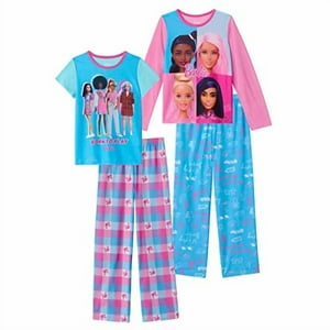 Barbie Girls Pajama Pantalones Y Camisetas De Sueño Para Niños 4