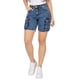 thumbnail image 1 of Short de Mujer Cargo Elasticado Tiro Alto Algodón Azul, 1 of 6