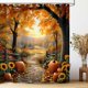 thumbnail image 1 of Cortina de Ducha MDDGKH 180 cm Bosques de Otoño con Ganchos, 1 of 8