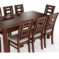 Muebles Insignes - Juego De Comedor Sevilla 8 Sillas Nogal Mesa Rectangular Madera