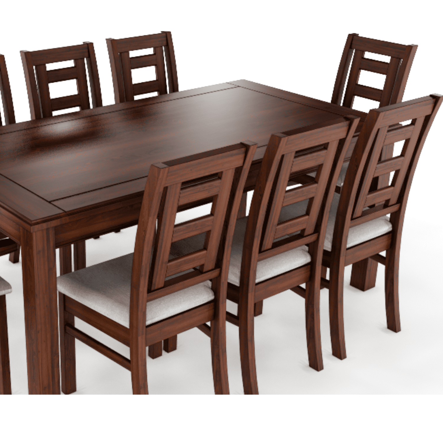 Muebles Insignes - Juego De Comedor Sevilla 8 Sillas Nogal Mesa Rectangular Madera