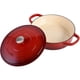 thumbnail image 3 of Olla de barro Braiser Crock-Pot de hierro fundido esmaltado artesanal de 5 litros, color rojo, 3 of 7