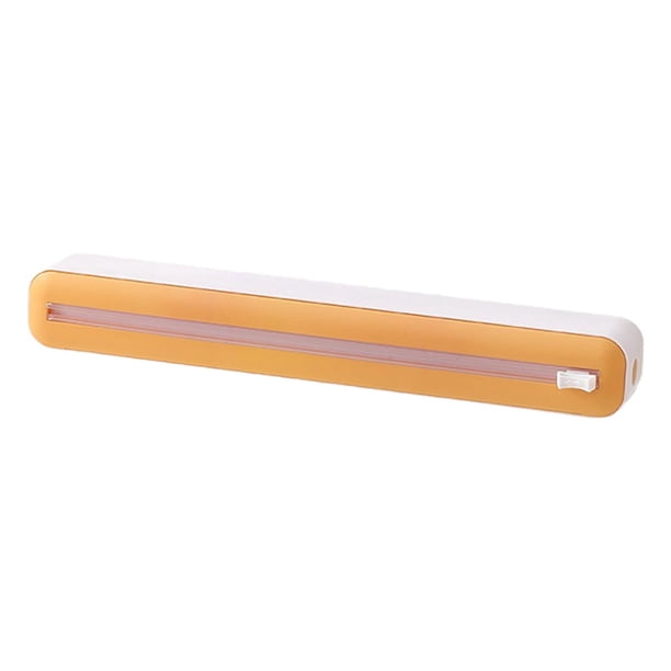 Dispensador De Envoltura De Película Adhesiva, Cortador De Envoltura De Alimentos Para El Hogar, Dispensador De Papel De Aluminio, Amarillo Y Blanco