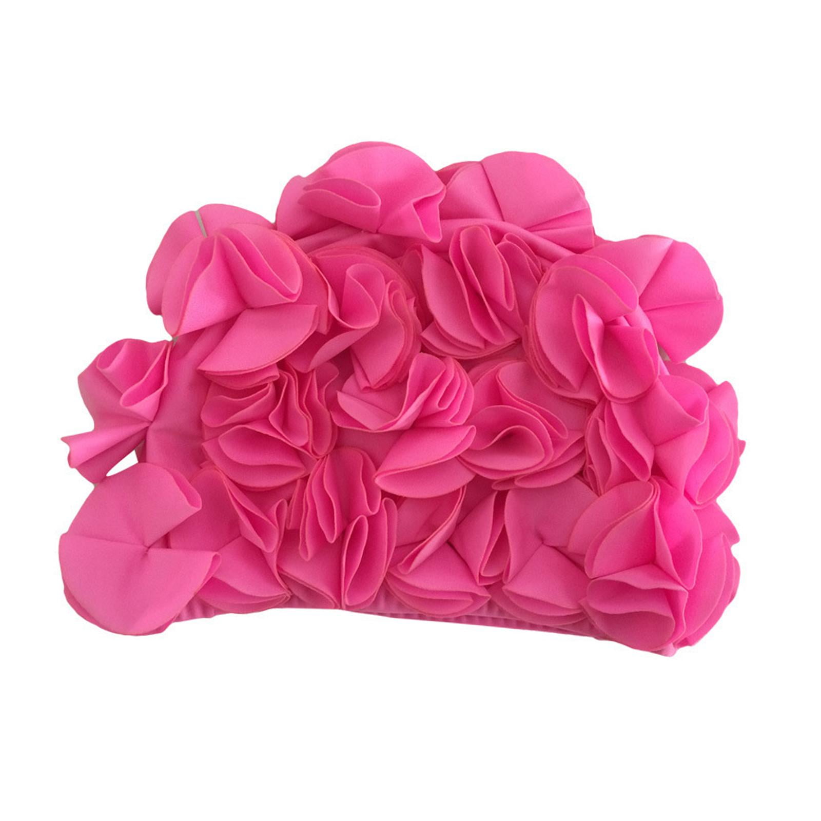 Magideal - Gorro De Natación Gorros De Natación Cómodo Ligero Pétalo De Flor Gorros De Baño De Moda Sombrero De Natación Sombrero De Natación Para Jóvenes Niñas Rosa