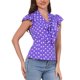 thumbnail image 4 of INSPIRE CHIC Blusa de Mujer para Regreso a Clases con Lunares, Cuello con Lazo, Mangas con Volantes, Top para el Trabajo, Talla S, Color Púrpura, 4 of 6