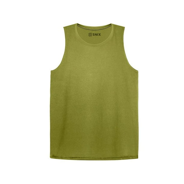 Camiseta Infantil Dry Fit Sin Mangas Cuello Polo Verde Musgo Talla 16