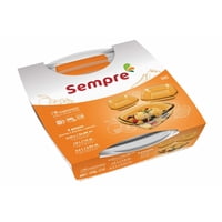 Fuente Cuadradas Vidrio 3 Unidades 750Ml - 1500Ml - 2400Ml Transparente Sempre