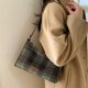 thumbnail image 3 of Bolso bandolera Harris Tweed mujer vintage cuadros hombro otoño invierno cuero bolsa trabajo viaje, 3 of 6